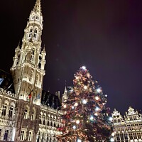 Buy canvas prints of Grand Place Christmas Tree, Brussels  by Ailsa Darragh
