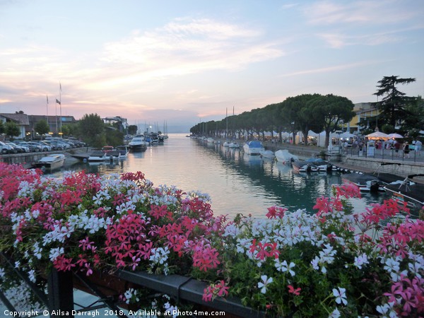 Lake View of Peschiera, Lake Garda, Italy Picture Board by Ailsa Darragh