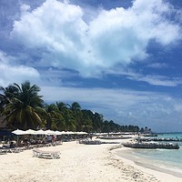 Buy canvas prints of Isla Mujeres Beach in Mexico by Ailsa Darragh