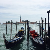 Buy canvas prints of Gondolas in Venice by Ailsa Darragh