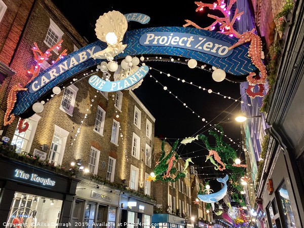 London Christmas Lights  in Carnaby Street Picture Board by Ailsa Darragh