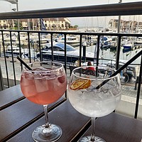 Buy canvas prints of  Cocktails at Southampton Ocean Village Waterfront by Ailsa Darragh