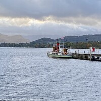 Buy canvas prints of Ullswater Steamer at Pooley Bridge Pier by Ailsa Darragh