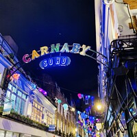 Buy canvas prints of London Carnaby Street Christmas Lights by Ailsa Darragh