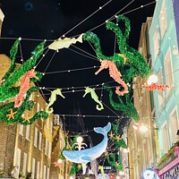 Buy canvas prints of Carnaby Street, London Christmas Lights by Ailsa Darragh