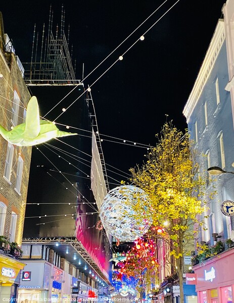 Carnaby Street Christmas Lights, London Picture Board by Ailsa Darragh