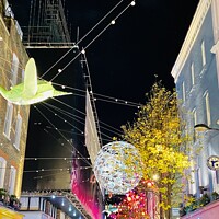 Buy canvas prints of Carnaby Street Christmas Lights, London by Ailsa Darragh