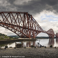 Buy canvas prints of North Queensferry Harbour Light Tower and the Forth Bridge by Douglas Milne