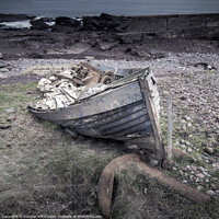Buy canvas prints of Wrecked boat, Auchmithie by Douglas Milne