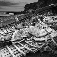 Buy canvas prints of Wrecked boat, Auchmithie by Douglas Milne