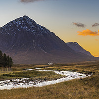Buy canvas prints of Sunset on the Buachaille by Douglas Milne