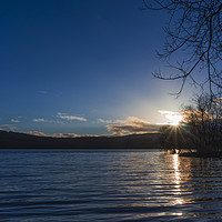 Buy canvas prints of Sunset over Loch Venachar by Douglas Milne