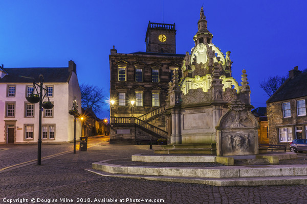 Linlithgow Cross and Town House by Night Picture Board by Douglas Milne