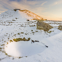 Buy canvas prints of Cairnpapple in the Snow by Douglas Milne