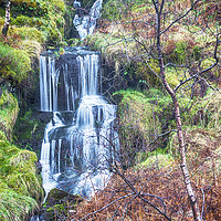 Buy canvas prints of Waterfall above Loch Venachar by Douglas Milne