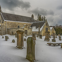 Buy canvas prints of Abercorn Church in the Snow by Douglas Milne