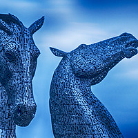 Buy canvas prints of The Kelpies at Dusk by Douglas Milne