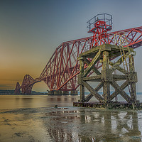 Buy canvas prints of Hawes Pier and the Forth Bridge by Douglas Milne