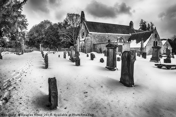 Abercorn Church in the Snow Picture Board by Douglas Milne