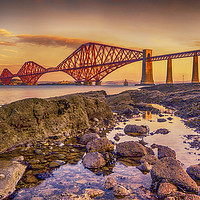 Buy canvas prints of Sunrise over the Forth Bridge by Douglas Milne