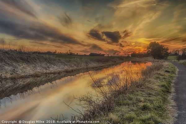 Sunset at the Union Canal Picture Board by Douglas Milne