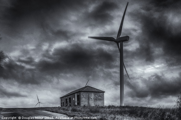 Pates Hill Wind Farm Picture Board by Douglas Milne
