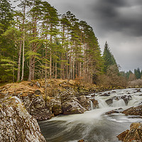 Buy canvas prints of Easan Dubha Waterfall, Glen Orchy by Douglas Milne