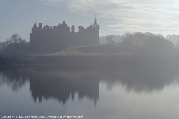 Linlithgow Palace in the Mist Picture Board by Douglas Milne