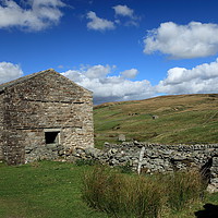 Buy canvas prints of Barns in Ravenseat by William A Dobson