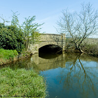 Buy canvas prints of Calm water under the bridge. by Clive Wells