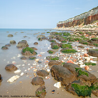 Buy canvas prints of Striped cliffs at Hunstanton by Clive Wells