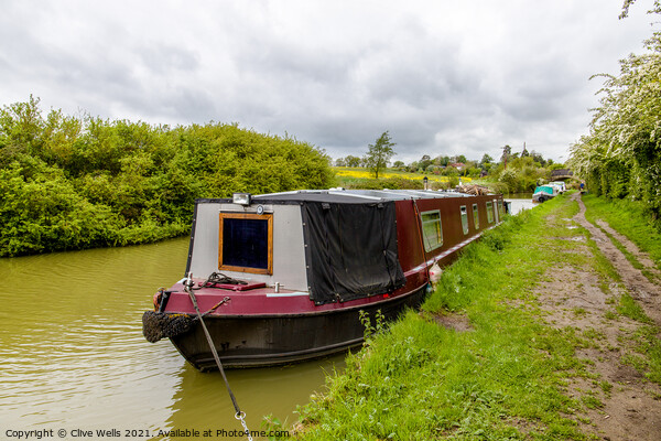 Narrow boat on the Grand Union Canal Picture Board by Clive Wells