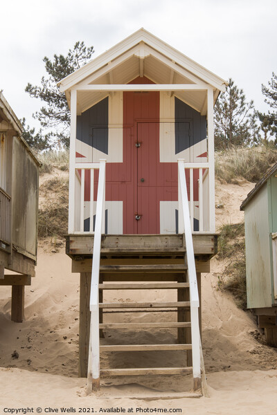 Union jack beach hut Picture Board by Clive Wells