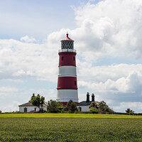 Buy canvas prints of Red and white lighthouse at Happisburgh by Clive Wells