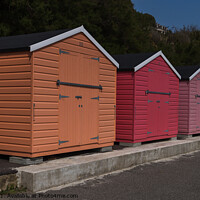 Buy canvas prints of Beach huts at Folkestone. by Clive Wells