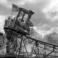 Buy canvas prints of Monochrome runaway train by Clive Wells