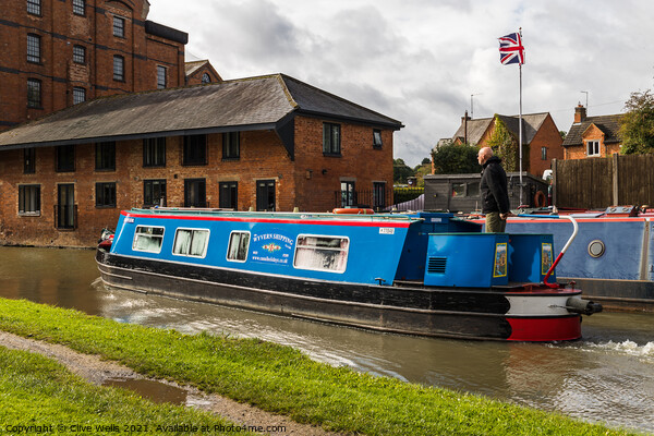 Narrow boat on the Grand Union Canal Picture Board by Clive Wells