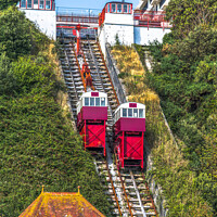 Buy canvas prints of The Folkstone Leas Lift by Clive Wells