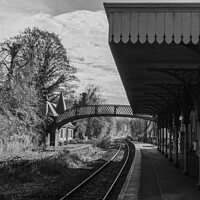 Buy canvas prints of Cromford Station in momchrome by Clive Wells