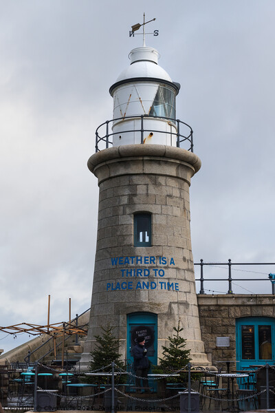 Lighthouse on the Harbour Arm Picture Board by Clive Wells