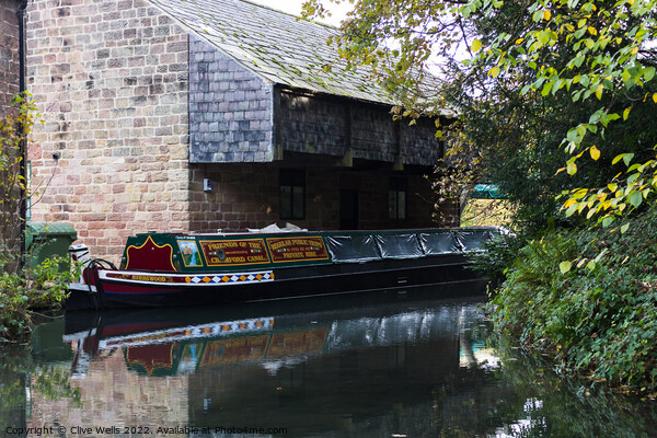 Narrow boat at Cromford Picture Board by Clive Wells