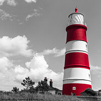 Buy canvas prints of Happisburgh Lighthouse  in monochrome by Clive Wells