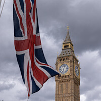 Buy canvas prints of Union Jack over Big Ben by Clive Wells