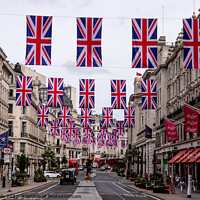 Buy canvas prints of Bunting seen in Regent Street by Clive Wells