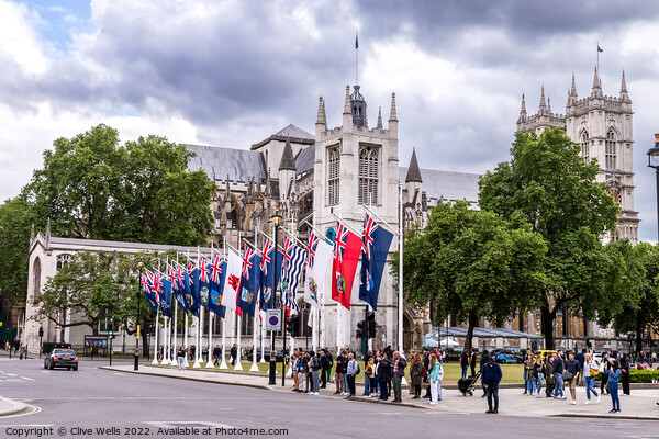 Flags in front of West Minister Cathedral. Picture Board by Clive Wells