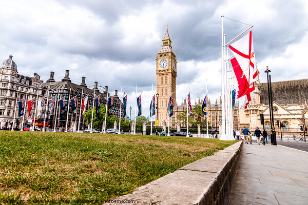 Flags and Big Ben Picture Board by Clive Wells