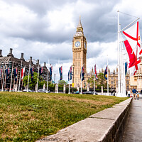 Buy canvas prints of Flags and Big Ben by Clive Wells