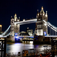 Buy canvas prints of Tower Bridge at night by Clive Wells