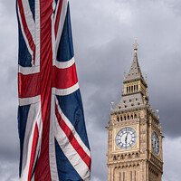 Buy canvas prints of Elizabeth Tower with Union Jack by Clive Wells