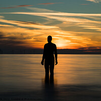 Buy canvas prints of Sunset with an Iron Man by Clive Wells